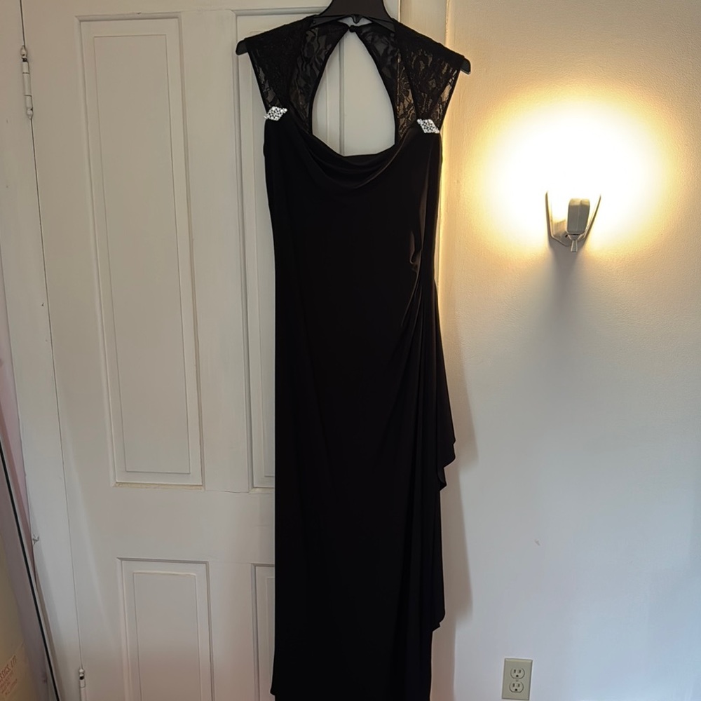 Vintage R&M Richards Floor Length Formal Cocktail Dress in black size 14